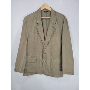 Members Only Mens Vintage 100% Cotton Blazer Sport Coat Olive Green Size 42